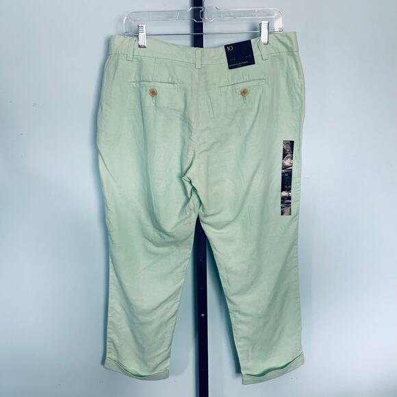 NWT Banana Republic Factory Mint Green Linen/Cotton Pants Size 10 - Picture 5 of 6